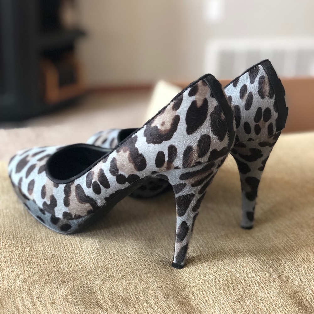 Blue & Brown Cheetah Print J crew heels size 8 1/2